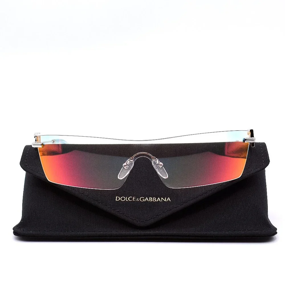 NEW DOLCE & GABBANA DG2292 IRIDESCENT RIMLESS SHIELD AUTHENTIC SUNGLASSES - Picture 2 of 15